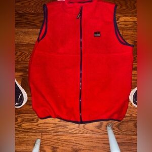 VINTAGE 90'S L.L. BEAN OUTDOORS RED ZIP UP VEST ADULT LARGe